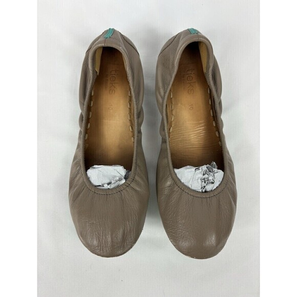 Tieks by Gavriel Ballet Flats Taupe Brown Leather 10 Foldable - Picture 2 of 15
